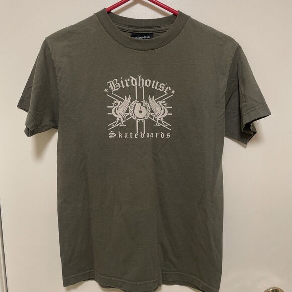Vintage Birdhouse Skateboard Shirt Sz Small Y2K 90s Birdhouse Skating Green - Picture 1 of 8